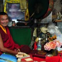 Morning puja. Spituk Gonpa. Kali Temple.17 September 2012 year.