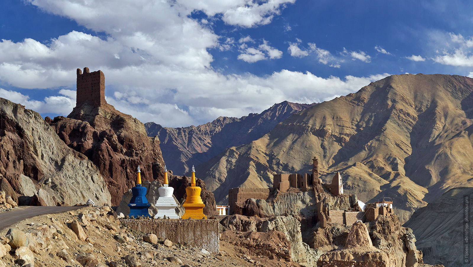 Mountain road to the Buddhist monastery of Basgo, Ladakh womens tour, August 31 - September 14, 2019.