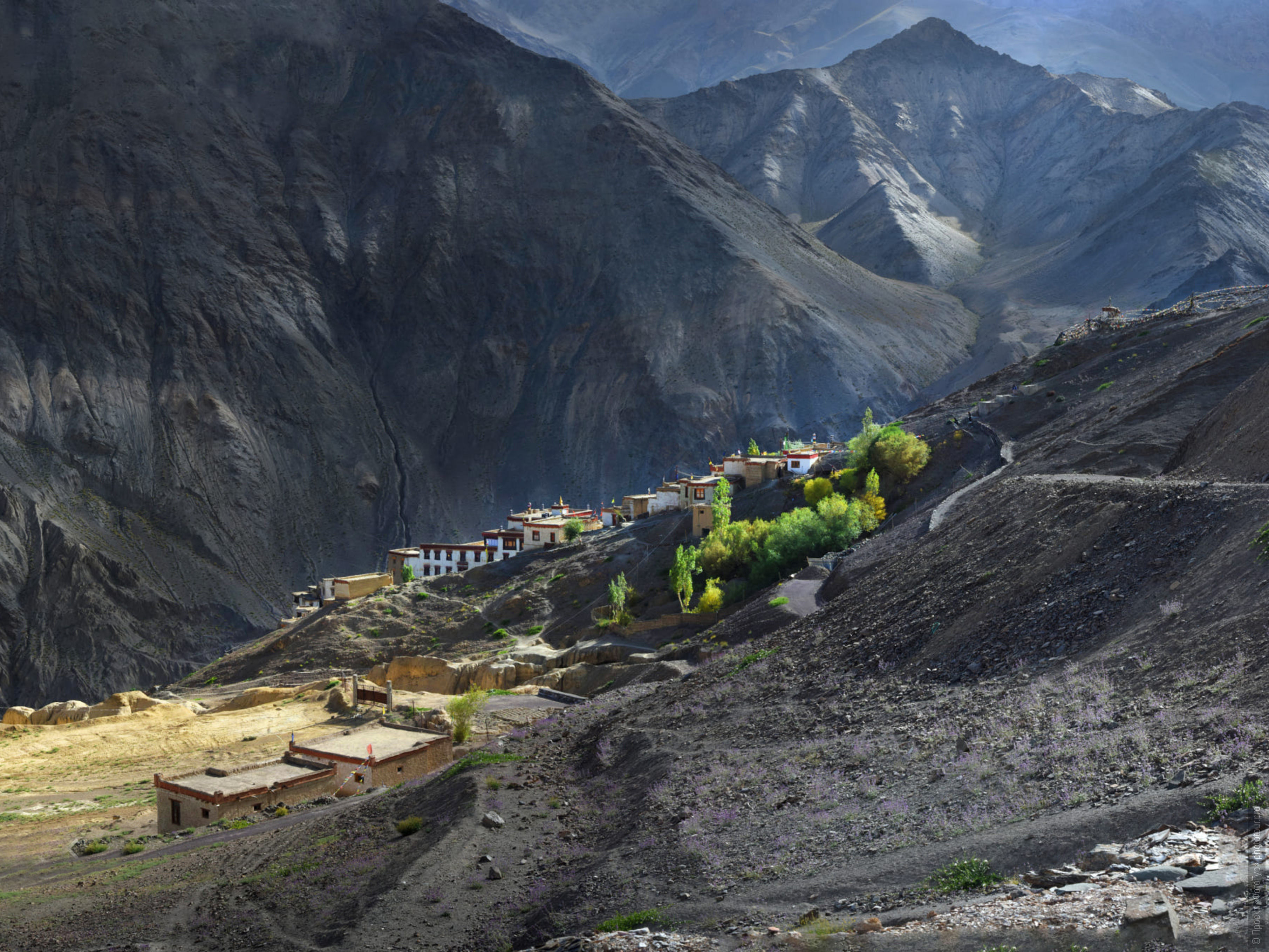 Buddhist monastery Lamayuru Gonpa. Tour Tibet Lake Advertising: Alpine lakes, valley of geysers, Lamayuru, rock monasteries, 01 - 10.09. 2023. Journey through the lakes of Ladakh.