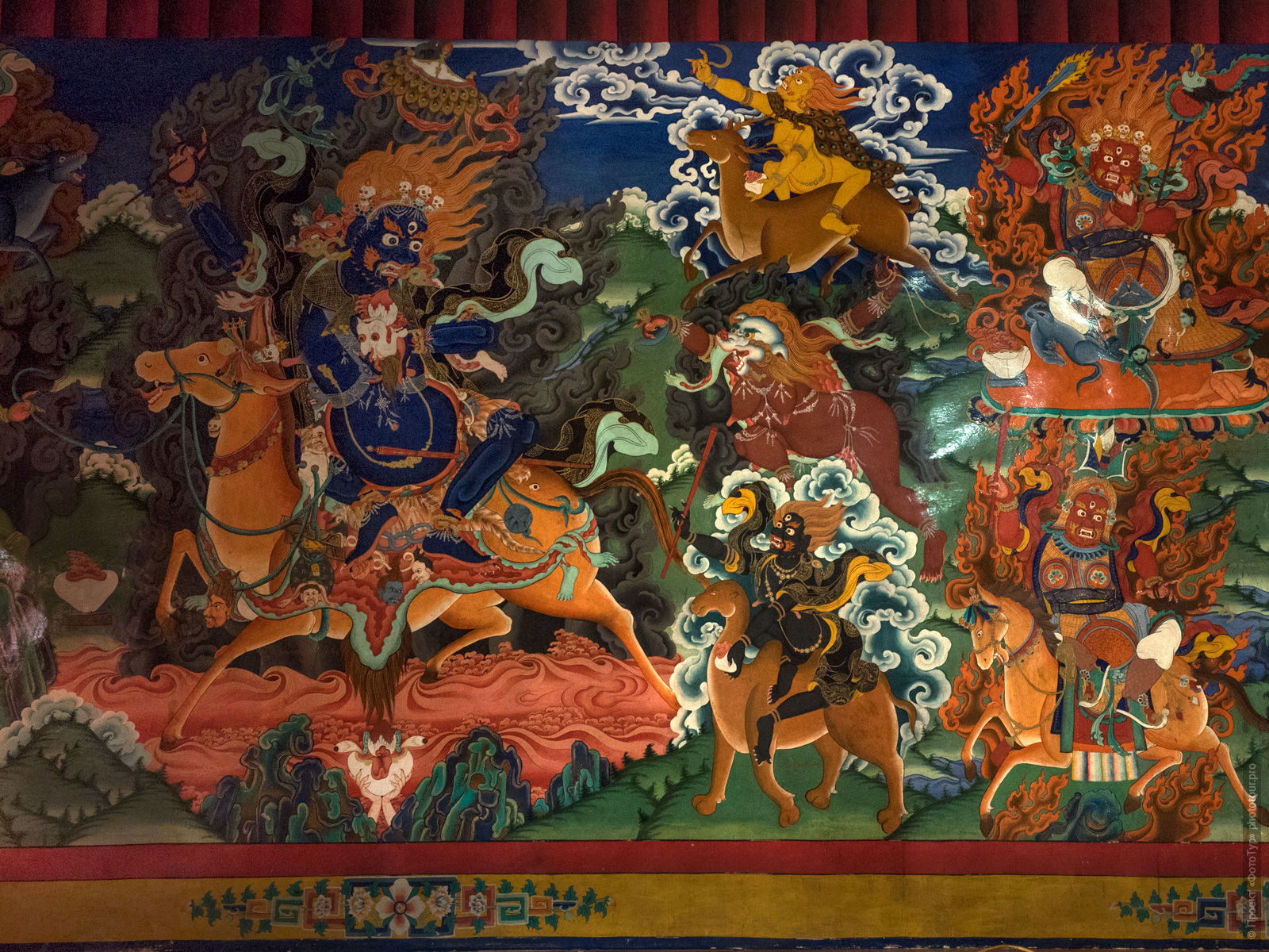 Buddhist paintings in the monastery Likir. Photo tour to Tibet for the Winter Mysteries in Ladakh, Stok and Matho monasteries, 01.03. - 03/10/2020