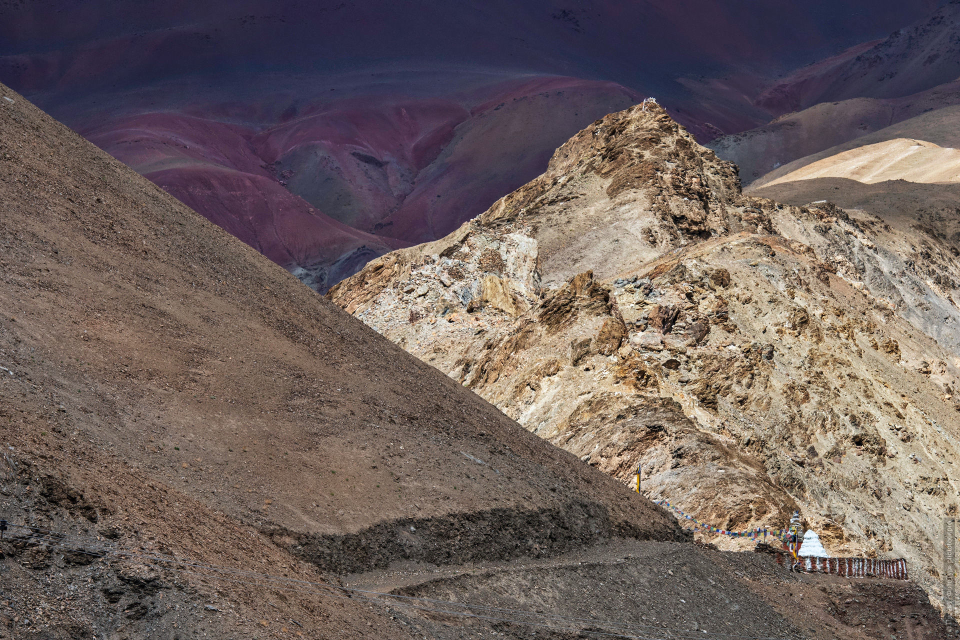 Ancient Buddhist stupa near the village of Rumtse, Ladakh. Expedition Tibet Lake-2: Pangong, Tso Moriri, Tso Kar, Tso Startsapak, Leh-Manali highway.