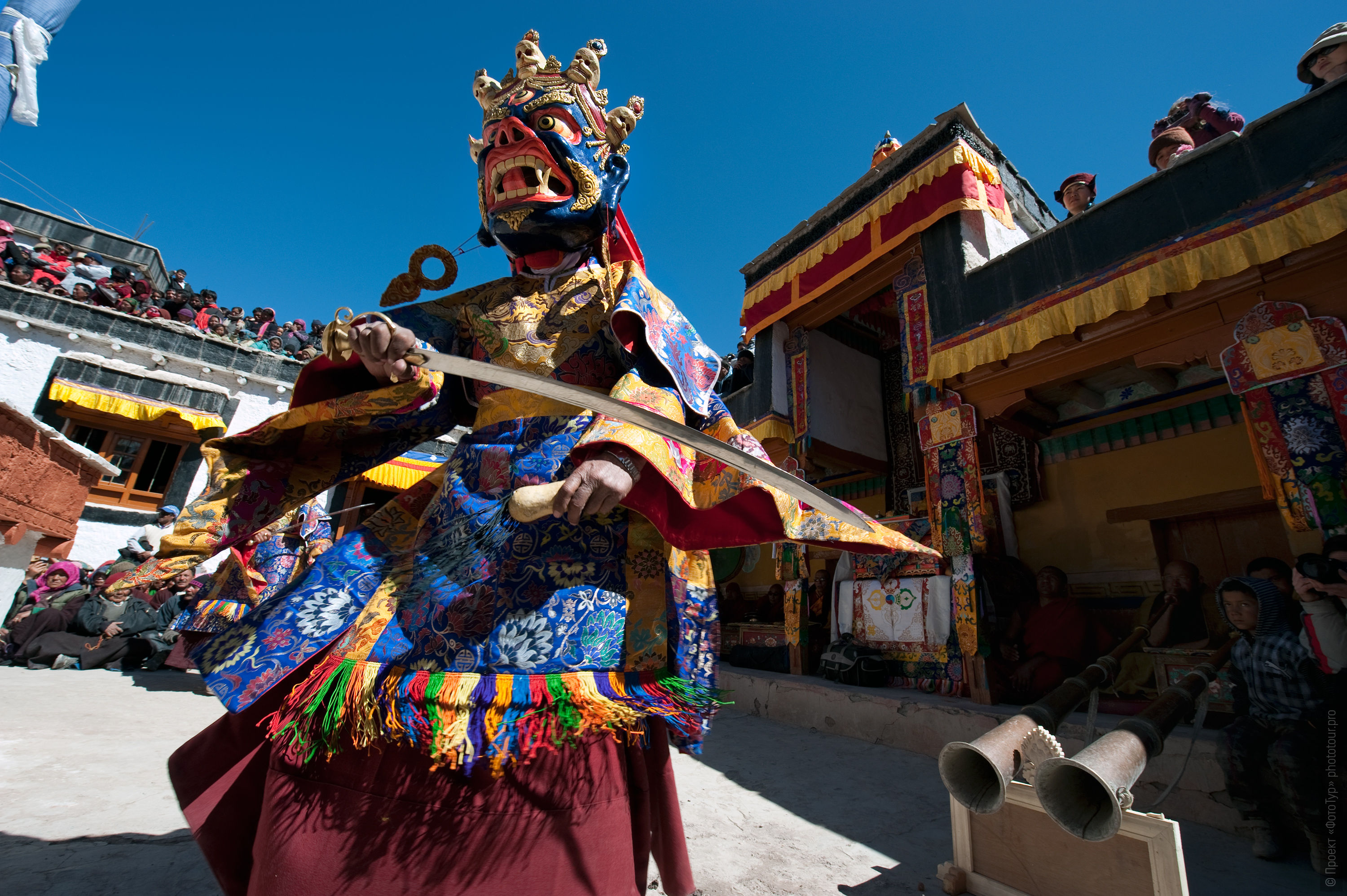 Mahakala Dance in the Monastery Stock. Phototour to Tibet for the winter mysteries in Ladakh, the monasteries Stok and Matho, 01.03. - 03/10/2020